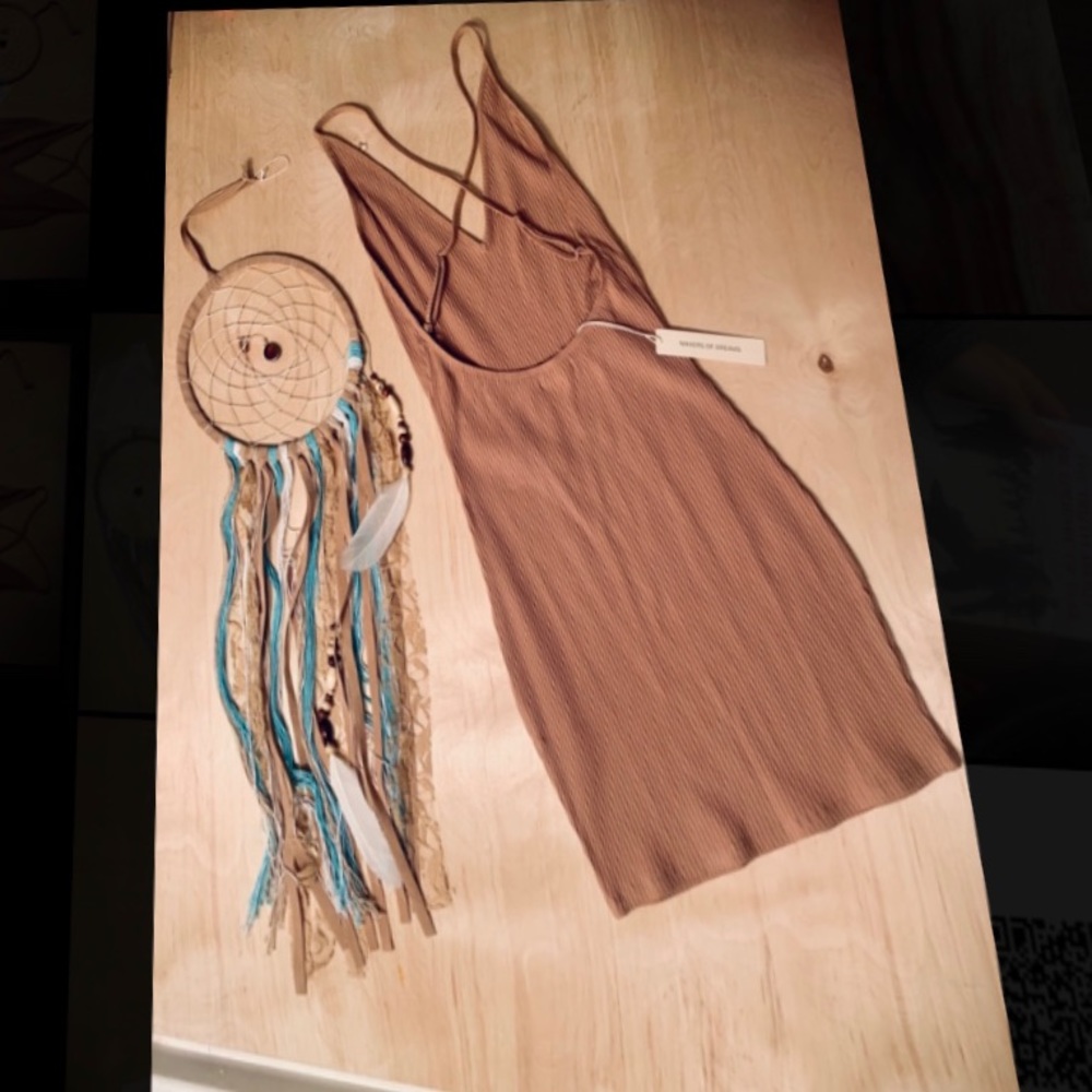 Tan Spaghetti Strap Bodycon Dress